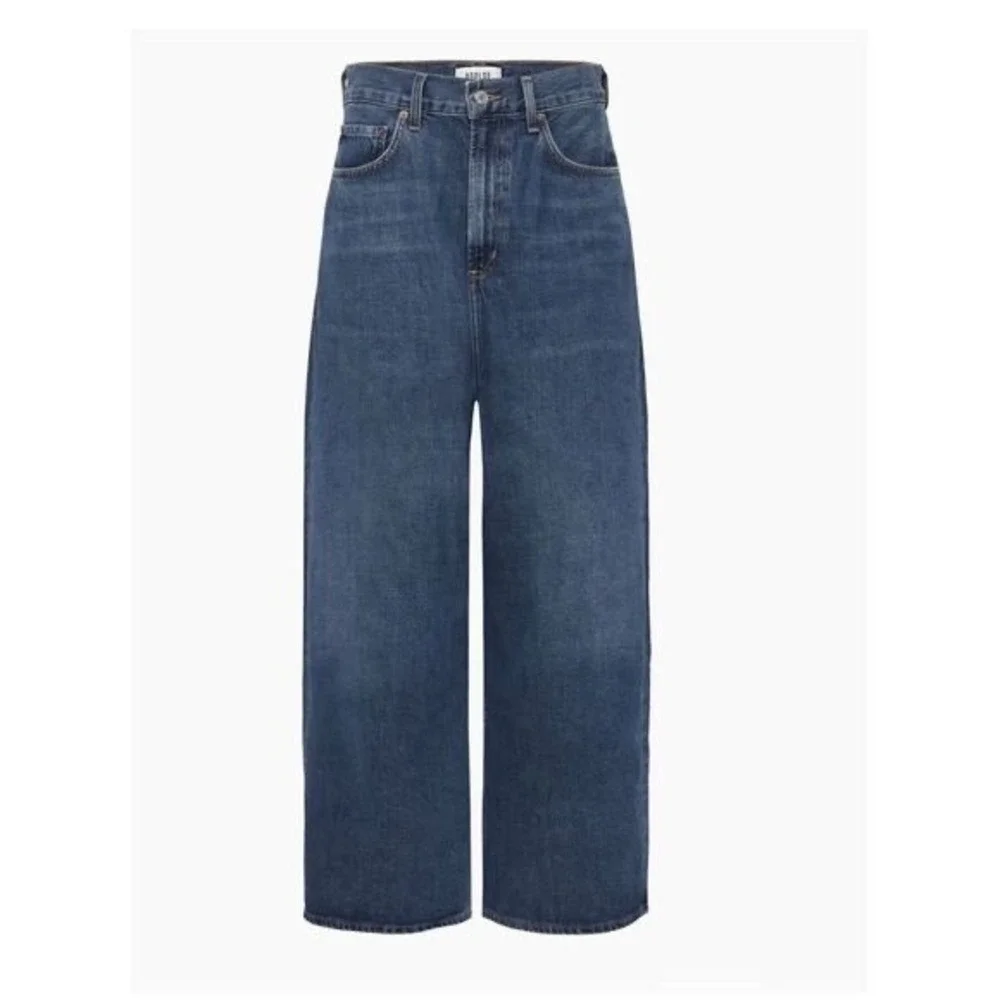 Agolde Valeria High Rise Wide Leg Jeans Medium Indigo Blue Size‎ 30 Baggy Loose